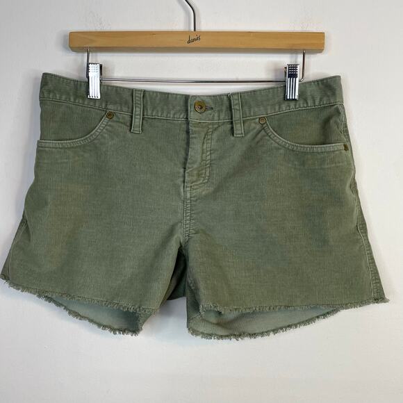 Carve Designs Pants - Carve Designs Oahu Stretch Corduroy Cut Off  Frayed Shorts Olive Green womens 8